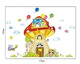 amzmonnsuta アニメキノコハウス動物ウォールステッカー子供ルーム壁紙アート壁画の装飾