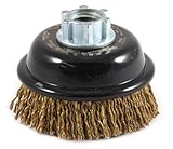 Forney 72874 Wire Cup Brush, Industrial Pro Cable Crimped with 5/8-Inch-11 and M14-by-2.0 Multi Arbo