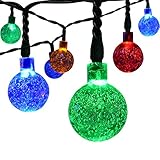 ICOCO Solar String Lights Outdoor Global Lights 16 Feet with 30 LED Bubbles Crystal Ball Fairy Decor