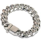 [silver KYASYA]ステンレス ブレスレット 6面カット 喜平 チェーンブレスレット 差し込み式バックル シンプル シルバー silver メンズ 男性 金属アレルギー対応