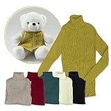子供服 ベビー服 出産祝い セーター ニット キッズリブタートルセーター+クマちゃん WKA-512N(ルージュ 100)