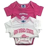 パックの2 Outerstuff公式ライセンス幼児18月San Diego State Aztecsベビー女の子ピンクandホワイトワンジーロンパースクリーパー