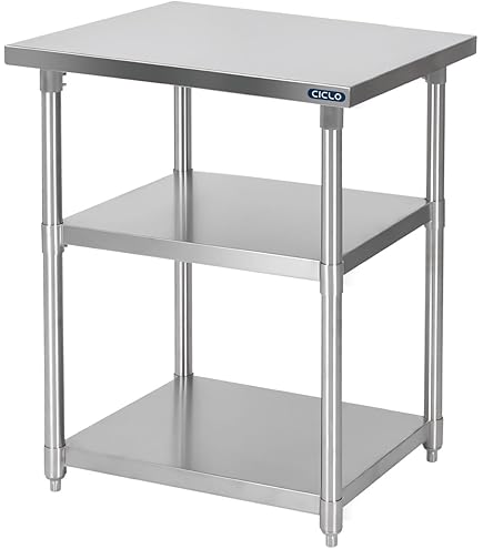 Amazon.co.jp: ステンレス鋼作業台 2段 90/100120×60×80CM ステンレス