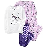 カーターズ（Carter's) 女の子用ラベンダーポニー超たっぷり綿素材長袖パジャマ上下4点セット (2t(88-93cm)) [並行輸入品]