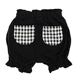 ブルマ　ベビー かぼちゃパンツ ポケット フリフリ かぼちゃ ショートパンツ 短パン 赤ちゃん ベビー 大人気 綿100％ バルーンパンツ ポケット 子供服 4color (ブラック)