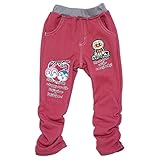 2017年 秋冬 アンパンマンガール ニットデニム シャギー 裾くしゅ ロング丈パンツ Anpanman Girl レッド◇80cm