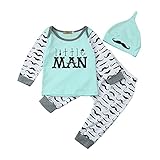 (プタス)Putars ベビー服 子供服 上下セット Tシャツ 男の子 長袖 髭柄 little man 帽子付き 可愛い 秋 冬 スポーツ 運動会 旅行 記念日 プレゼント 6-24ヶ月