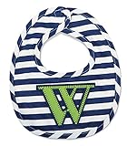 Mud Pie Baby Boy Striped Bib Monogrammed with Initial W by Mud Pie