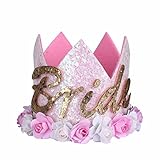 (フィーショー)FEESHOW ベビー 0-1歳頃 王冠 記念バースデ セレモニ ベビークラウン ハット ヘアバンド 帽子 ヘアバンド クラウン 花嫁 ホワイト（Bride） Free