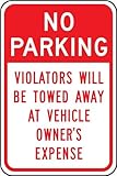 Accuform Signs FRP171RA Engineer-Grade Reflective Aluminum Parking Sign Legend NO PARKING VIOLATORS 