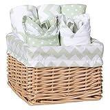 Trend Lab 7 Piece Bib & Burp Feeding Basket Gift Set, Sea Foam/Green by Trend Lab
