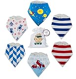 Baby Bandana Drool Bibs For Boys | TPU Leakproof Premium Absorbent Bib Set 100% Organic Cotton | Fro