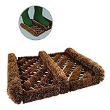 Boot Scraper Brush Door Mat. Natural Coir Outdoor Shoe Cleaner 300 x 350mm