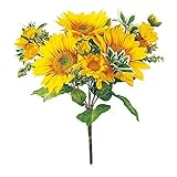MAGIQ 東京堂 上質な 造花 フレッシュサンフラワーブッシュ  YELLOW FM000358
