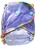 Natural Bamboo Velour Fitted One Size Cloth Diaper w/ 2 Inserts - Lavender Luxe by HappyEndings Eco 