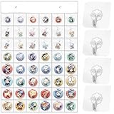 Homgaty 缶バッジ 収納 ウォールポケット 壁掛け 缶バッチ 収納ケース ファイル ディスプレイ 飾る 展示 推し活 大容量 48ポケット コレクション アニメグッズ 保護 透明