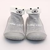 giminuoベビーシューズ 滑り止め 歩き学び ベビー靴 ソックスシューズ 赤ちゃん靴 ファーストシューズ 練習用　 (21, グレー，くま)