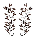 Deco 79 63048 Loft Nature Metal Leaf Wall Decor 14 by 36-Inch Antique Brown/Black Sold in Pairs [並行輸