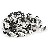 uxcell カーテントラックローラー　戸車　プラスチック　ホワイト　ブラック　車輪直径13mm 　40個