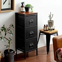 ヴィンテージ US アンティーク　３段　コンパクト　アクセント　キャビネット キャビネット 3段 扉 付き ヴィンテージ調 レトロ調 木製 おしゃれ