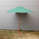 ウッドパラソル2.1m グリーン[ガーデンパラソル] ノーブランド品