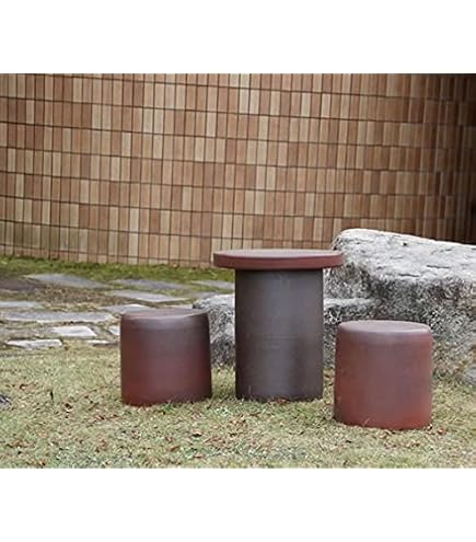 Amazon.co.jp: 信楽焼 14号窯肌 テーブルセット ガーデンテーブル