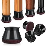 椅子脚カバー 椅子の足キャップ イス脚カバー シリコン 家具 足 傷防止 防音 滑り止め 丸脚四角脚兼用 フェルトを巻いて 16個入り 黒 