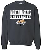 NCAA Montana State Bobcatsバーロゴクルーネックスウェットシャツ、Large、DarkHeather