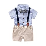 ベビー服 男の子 Tシャツ + 子供花柄短パンツ 可愛い ベビ用服　 柔らかい おしゃれ YOKINO 男の子 半袖 ベビー服 紳士服 2点セット 出産祝い 撮影 記念日 新生児 幼児 (90, ブル