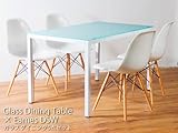 イームズDSWハーフマット4脚×8mm厚強化ガラスダイニングテーブル5点セット120X75cmホワイト（白）4人用