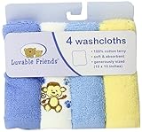 Luvable Friends Super-Soft Washcloths, Brown Monkey by Luvable Friends