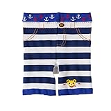 MIKIHOUSE(ミキハウス)イカリマーク＆リボン プッチー＆うさこボーダー５分丈スパッツ （80cm・90cm・100cm） ９０cm,紺×白