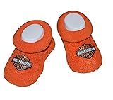 Harley-Davidson Orange Baby Booties 0/3M (USA MODEL　アメリカサイズ/輸入品/大きめサイズ) [並行輸入品]