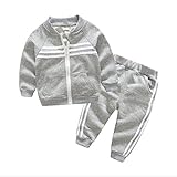 FEVON　スウェット　子供　男の子　女の子　上下セット　春秋　パーカー　前開き　長袖　ロングパンツ　トレーナー　キッズ　ボーイズ　ガールズ　ジャージ　無地　ストライプ　可愛い　スポーツウェア　カジュ