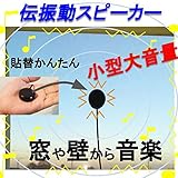 伝振動スピーカー 窓や壁板を振動させて音楽 貼替簡単で小型Φ3.4×H1.4cm 約３５g 大音量 オーディオ部品