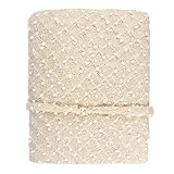 (フィーショー)FEESHOW　赤ちゃん　新生児　ニット編み　ベビーラップブランケット　モダンバーラップ　おくるみ　ガーゼ　モヘア生地　柔らかい　ドット柄　ヘッドドレス付き　マルチブランケット　写真撮