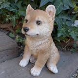犬の置物 柴犬 子犬 豆柴 いぬ イヌ 動物 N１２９０７ オーナメント ガーデン オブジェ 庭 雑貨 ガーデニング ガーデンマスコット リアル ディ