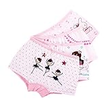 JIEYA 4パックまたは6パック ベビーガールズコットン下着プリンセススタイルブリーフブルマー, (2-3years, 4pack1)