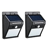 Yimaler センサーライト ソーラーライト 屋外 20 led 人感 太陽光発電 屋外照明 取付簡単 3つ知能モード ボタン付き 2個セット