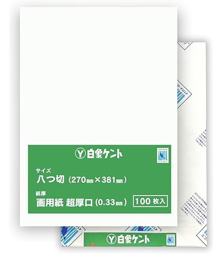 Amazon.co.jp: 白画用紙 九つ切り 白象ケント紙 中厚口 85㎏ 約0.17