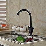 Senlesen Dual Handles Swivel Rotation Kitchen Sink Faucet Oil Rubbed Bronze Brass Kitchen Mixer Taps