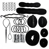 BETONG SAKAI 1Set DIY Hair Styling Accessories Tools Kit Set Hair Bun Maker Clip Hairpins Roller Bra