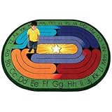 Joy Carpets Kid Essentials Early Childhood Oval Amazing ABC's Rug, Multicolored, 5'4 x 7'8 by Joy Ca