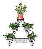 HLC 階段状 フラワースタンド（花台） ユーロクラシックデザイン (ブラック 三角形)