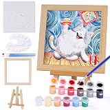 子供用 お絵描きキット 可愛い猫のアート 塗り絵キット 工作キット 知育玩具 女の子 男の子 小学生 人気 誕生日プレゼント （食いしん坊猫）