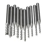 10 ピース新しい チタン ミル セット彫刻ツール超硬ロータリー バリ に適し回路ボード の 1.5 ミリメートル-3.175 ミリメートル pvc複合