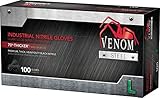 Venom Steel Premium Industrial Nitrile Gloves Large Black (Pack of 100) [並行輸入品]