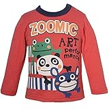2016年 秋冬 ZOOMIC ART ズーミックアート ３キャラプリント 長袖Ｔシャツ くま・パンダ・かえる レッド◇95cm