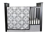 Trend Lab Medallions 3 Piece Crib Bedding Set, Black/White by Trend Lab