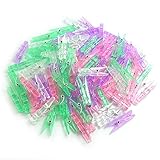bronagrand 100個ミニカラフルなプラスチックユーティリティペーパークリップ、Clothespinsクリップ、物干しクリップ、フォトクリップ